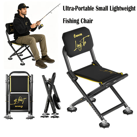 LingTe Adjustable Folding Fishing Chair with Padded Backrest & Carry Bag