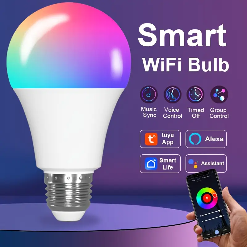 Gopeta, TUYA Smart WiFi Bulb RGB+CW (2700–6500K) – WiFi & Bluetooth Dual Mode
