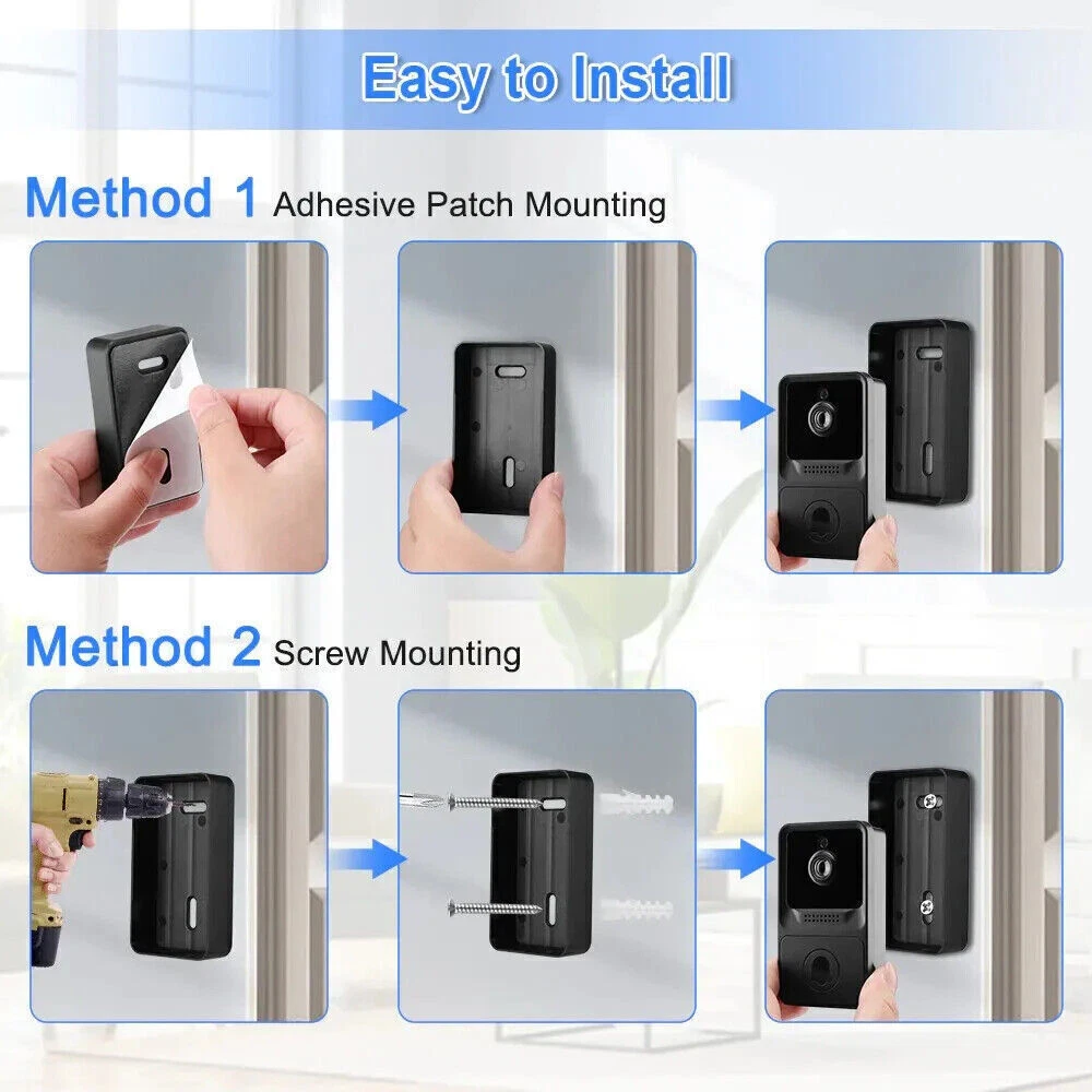 Gopeta, TUYA Smart WiFi Video Door Bell - Black