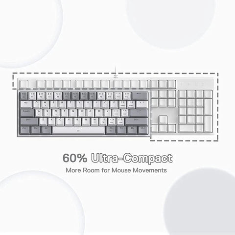 Redragon K617, Fizz 60% Wired RGB Mechanical Gaming Keyboard - White/Grey