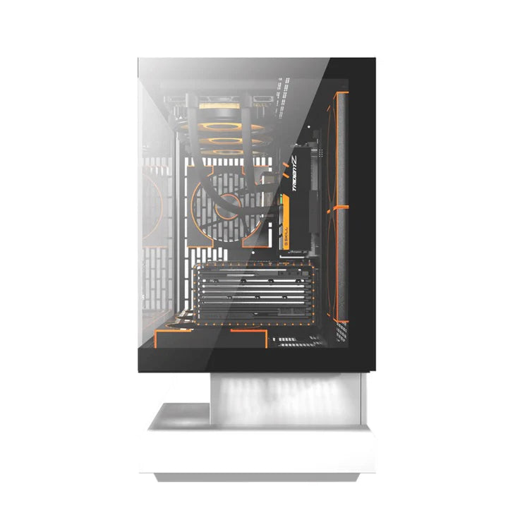 DarkFlash FLOATRON F1 Micro ATX Gaming Case - White (Fans Not Included)