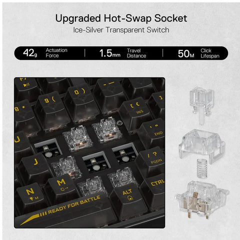 Redragon K658, IRELIA PRO SE 90% 3-Mode Wireless RGB Full Transparent Mechanical Gaming Keyboard