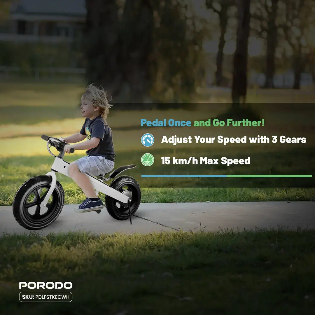 JoyCruiser Kids Electric Bike - White