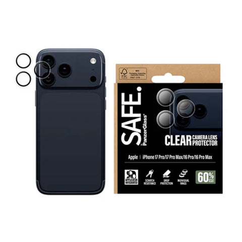 Safe. by PanzerGlass Camera Lens Protector Transparent iPhone 17, 17 Air, 17 Pro, 17 Pro Max