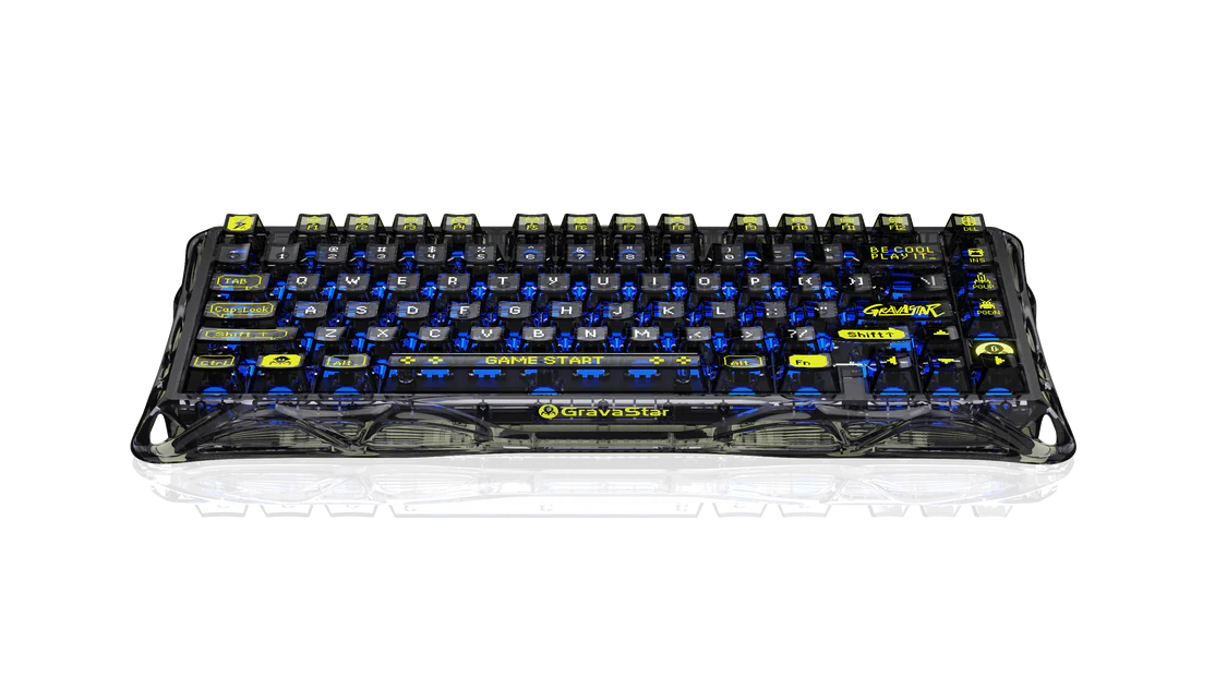 GravaStar Mercury K1 Lite 75% Wireless Mechanical Gaming Keyboard - Transparent Black