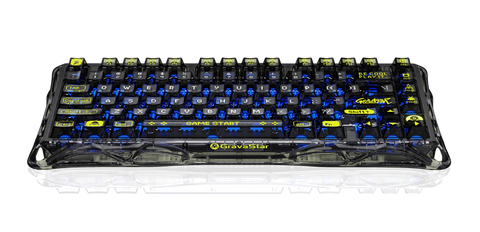GravaStar Mercury K1 Lite 75% Wireless Mechanical Gaming Keyboard - Transparent Black