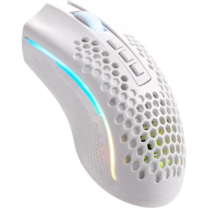 ريدراجون M808، فأرة ألعاب KS Storm Pro مزدوجة الوضع (سلكية & لاسلكية) بإضاءة RGB – أبيض