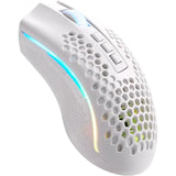 ريدراجون M808، فأرة ألعاب KS Storm Pro مزدوجة الوضع (سلكية & لاسلكية) بإضاءة RGB – أبيض
