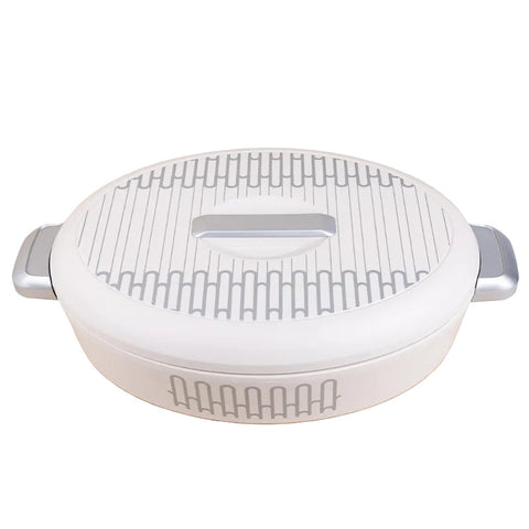 White Oval Server Arches Hot Pot - 2.8L - Silver Handles
