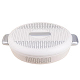White Oval Server Arches Hot Pot - 2.8L - Silver Handles