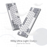 Redragon K617, Fizz 60% Wired RGB Mechanical Gaming Keyboard - White/Grey