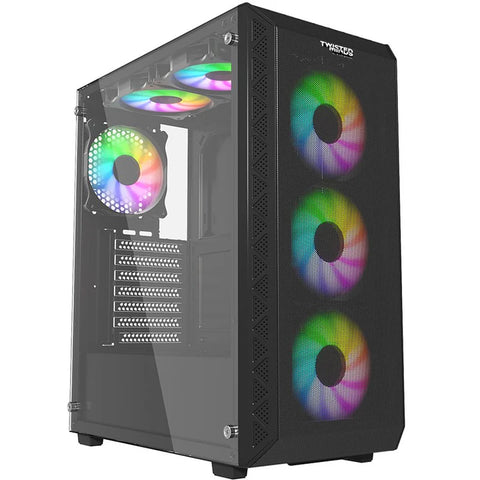 Twisted Minds Apex-03 Mid Tower, 3x120mm ARGB Fan Gaming Case - Black