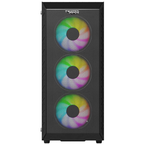 Twisted Minds Apex-03 Mid Tower, 3x120mm ARGB Fan Gaming Case - Black