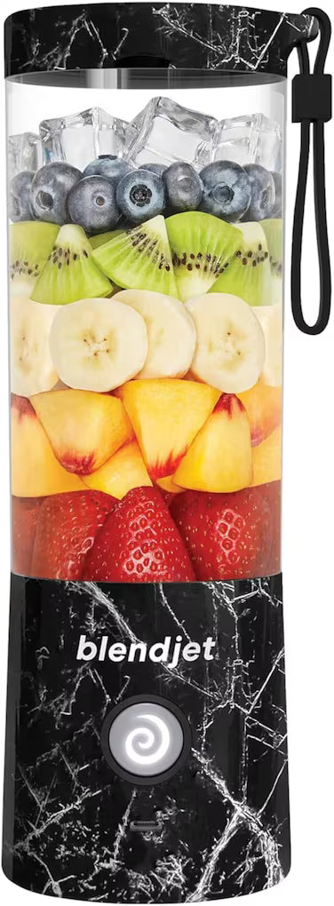 Blendjet V2 Portable Blender 16oz, Smoothie Maker, Fruit Blender, BPA-Free, 475ml, Sports Bottle, USB-C Rechargeable - Black Marble