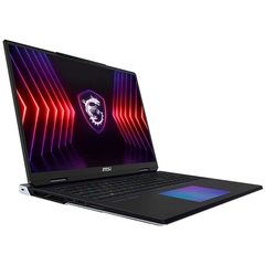 كمبيوتر محمول للألعاب MSI Titan 18 HX A14VIG مقاس 18 بوصة UHD+، 120 هرتز، وحدة معالجة مركزية i9-14900HX، GeForce RTX 4090 16 جيجابايت، ذاكرة وصول عشوائي 128 جيجابايت DDR5