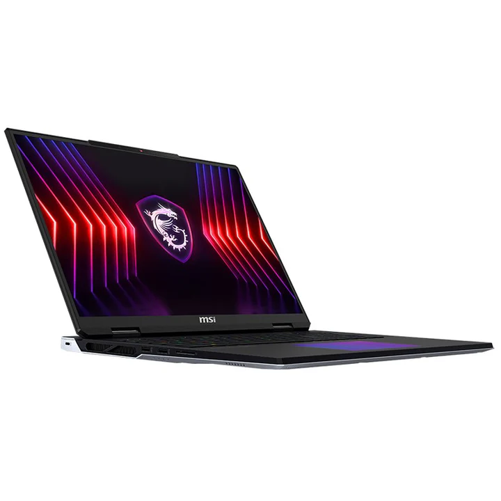كمبيوتر محمول للألعاب MSI Titan 18 HX A14VIG مقاس 18 بوصة UHD+، 120 هرتز، وحدة معالجة مركزية i9-14900HX، GeForce RTX 4090 16 جيجابايت، ذاكرة وصول عشوائي 128 جيجابايت DDR5