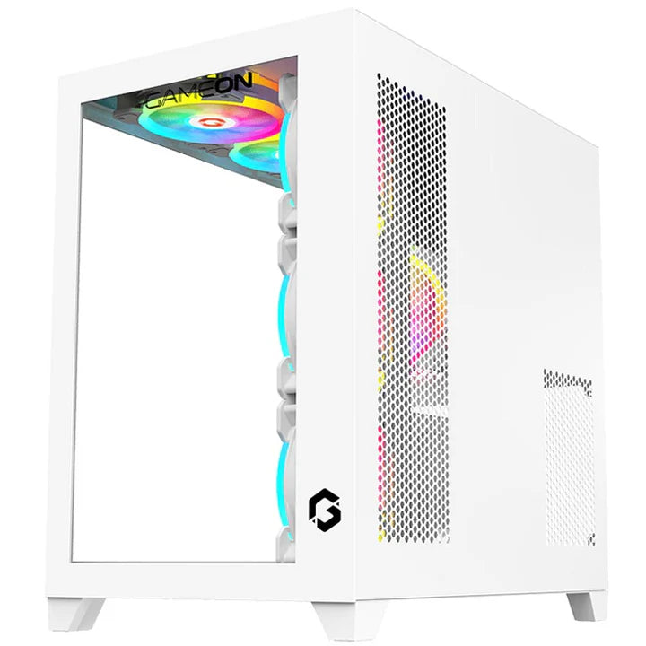 GAMEON Emperor Artic Series Mid Tower Gaming Case - White (7 ARGB Fans Included)