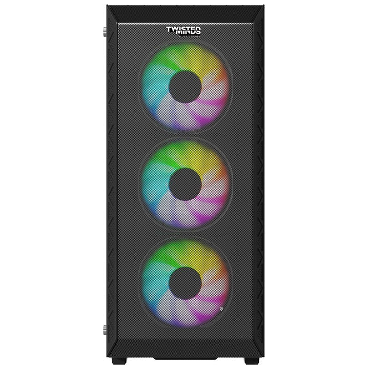 Twisted Minds Apex-03 Mid Tower, 3*120mm ARGB Fan Gaming Case - Black