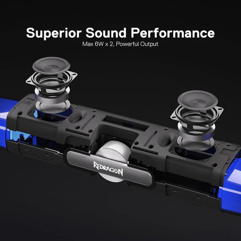 Redragon GS512, Wireless RGB Desktop Speakers - Black