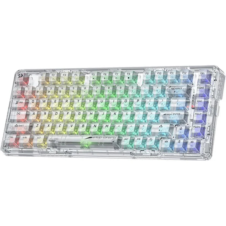ريدراجون K649، ELF PRO لوحة مفاتيح ميكانيكية 78% ثلاثية الأوضاع مع إضاءة RGB – شفافة