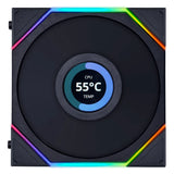 LIAN LI UNI FAN TL LCD 120mm ARGB Cooling Fan with 1.6" LCD Screen (Pack of 3) - Black