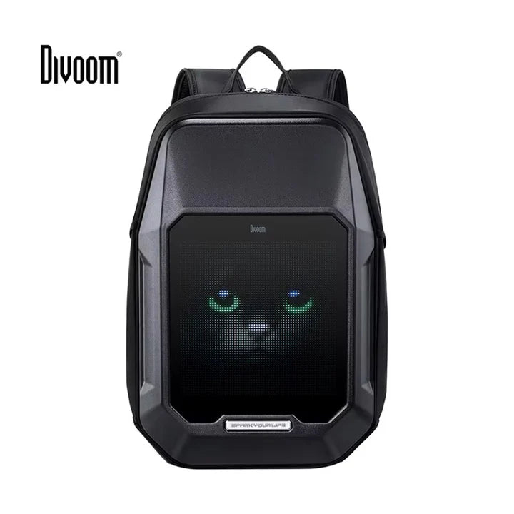 حقيبة ظهر Divoom Cyberbag مع شاشة عرض LED متحركة قابلة للتخصيص مع التحكم في التطبيق - أسود