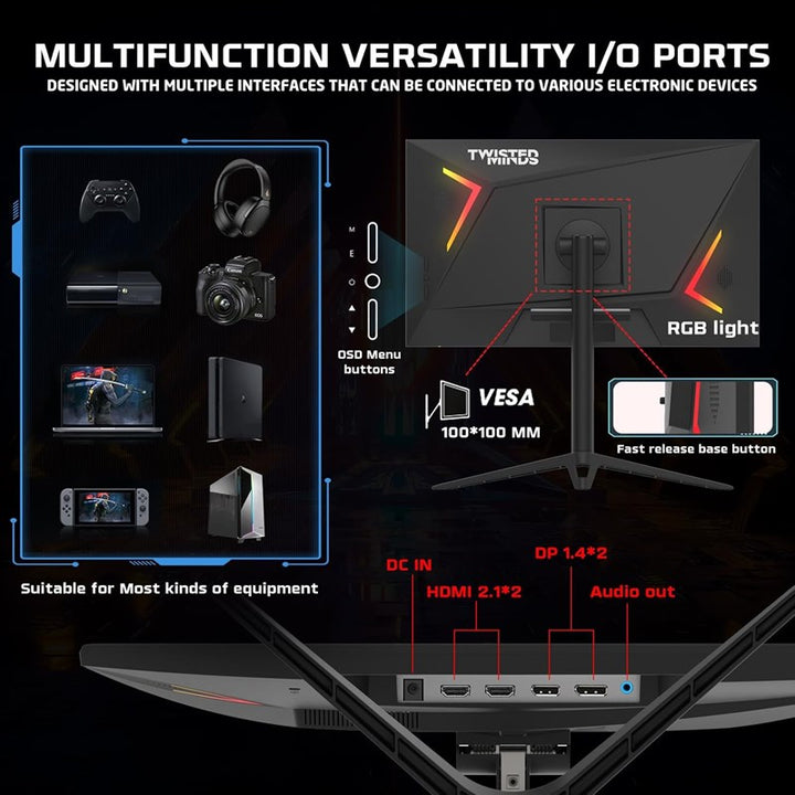 Twisted Minds 24 FHD IPS 280HZ HDMI 2.1 Gaming Monitor - Black