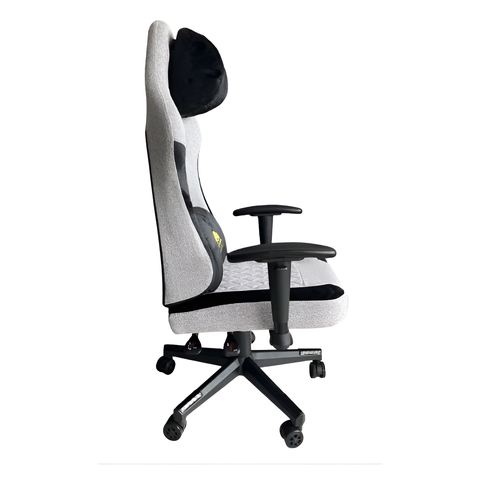 Black Bull Gaming Chair With Molded Headrest Up & Down - Fabric - Gray/Black
