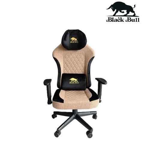 Black Bull Gaming Chair With Molded Headrest Up & Down - Fabric - Brown/Black