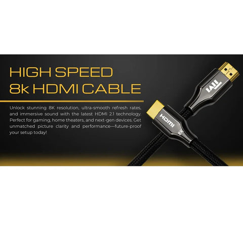 Twisted Minds HDMI 2.1 Resolution 8K/60Hz, 4K/120Hz, 4K/60Hz - Bandwidth 48Gbps Cable