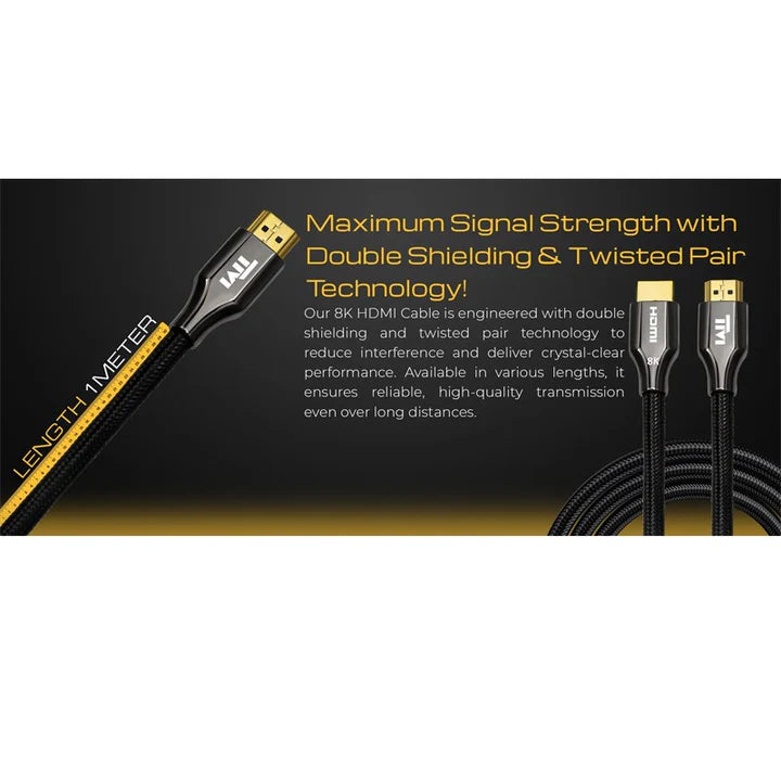 Twisted Minds HDMI 2.1 Resolution 8K/60Hz, 4K/120Hz, 4K/60Hz - Bandwidth 48Gbps Cable