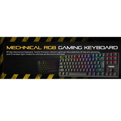 Twisted Minds 4in1 Gaming Bundle, Wired Keyboard DPI Adjustable Mouse, Rainbow Static Headset, Mouse Pad