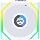LIAN LI, UNI FAN SL Wireless LCD Reverse Blade 120mm ARGB Case Fans with 1.6” LCD Screen (3 Pack) - White