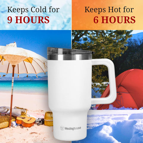 ويستنجهاوس، كوب معزول من الستانلس ستيل مزدوج الجدار، يحافظ على السخونة لمدة 6 ساعات والبرودة لمدة 9 ساعات