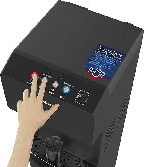 Midea Water Dispenser, Front-Standing/Bottle-Loading, Touchless, Hot & Cold, Black