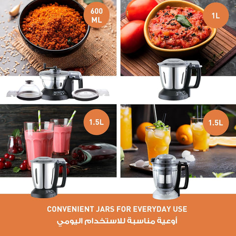 Panasonic MX-AE465RTZ, Powerful Mixer Grinder with Double Safety Lock, 4 Multipurpose Jars 2000W