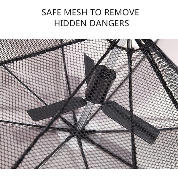 UV Protection Walking Umbrella with Spray and Fan, Windproof Ventilated Rain Umbrella