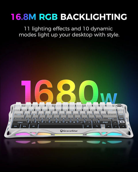 جرافاستار لوحة مفاتيح الألعاب الميكانيكية ميركوري كي 1 اللاسلكية 75%
