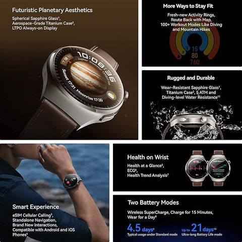 Huawei Watch 4 Pro, Titanium body, Titanium Strap, MEDES-L19M - Silver 4.2reviews