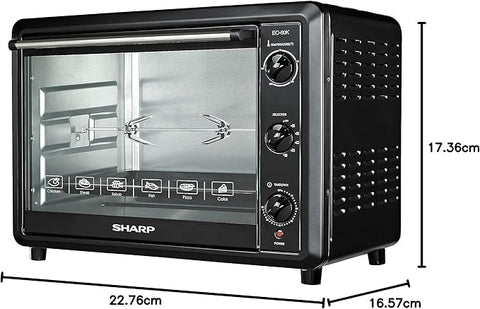 Sharp 60L 2000W Double Glass Electric Oven EO-60NK-3