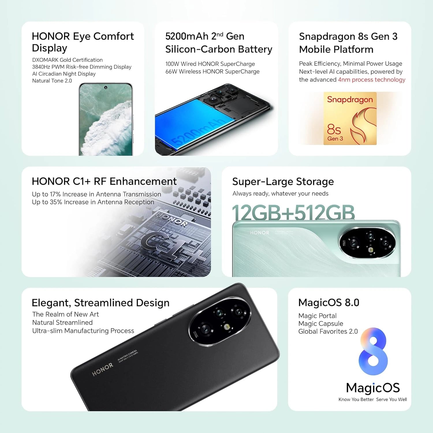 Honor 200 Pro 5G 6.78 Inch 512GB 12GB RAM - Black