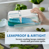 Westinghouse, 3-Piece Glass Food Storage Container Set - Airtight Lids - 1050ml Each