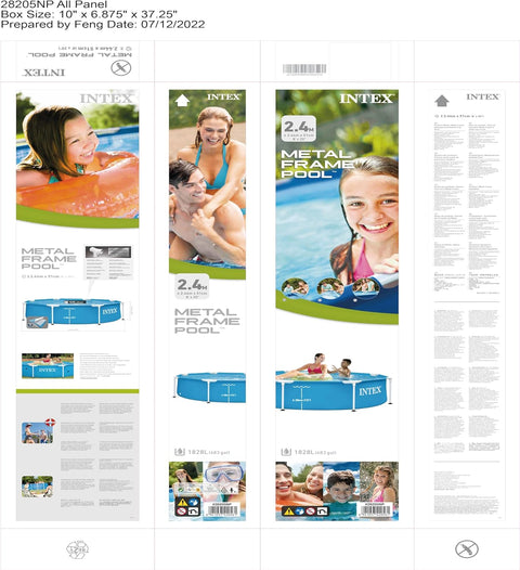 INTEX 28205 Swimming Pool Metal Frame, 244 X 51 Cm, Blue