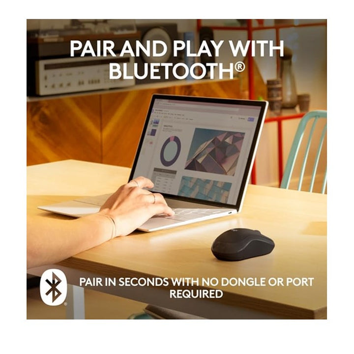 ماوس Logitech M241 Silent بلوتوث لاسلكي صامت للاستخدام اليومي – رمادي غرافيت
