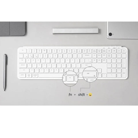 Keychron, B6 Pro Ultra-Slim Wireless ZMK Custom Keyboard for Windows & Mac, English/Arabic - Ivory White