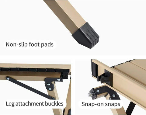 Naturehike Simple Star T01 Egg Roll Table - Khaki M (89*60*44.5)