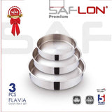 Saflon Stainless Steel Oven Tray Set 3 Pieces 36+32+28 cm
