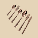 Rose Gold 3D Flower Full Cutlery Set - 86PCS