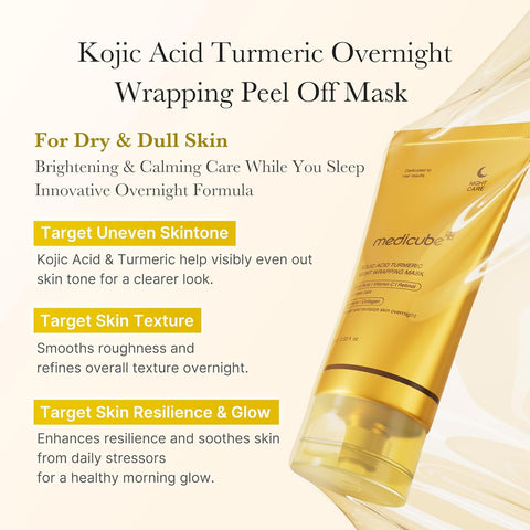Medicube, Kojic Acid Turmeric Night Wrapping Mask, 75ml