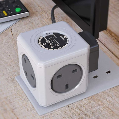 PowerCube Original Monitor UK – 4-Socket Wall Power Cube with Energy Monitoring